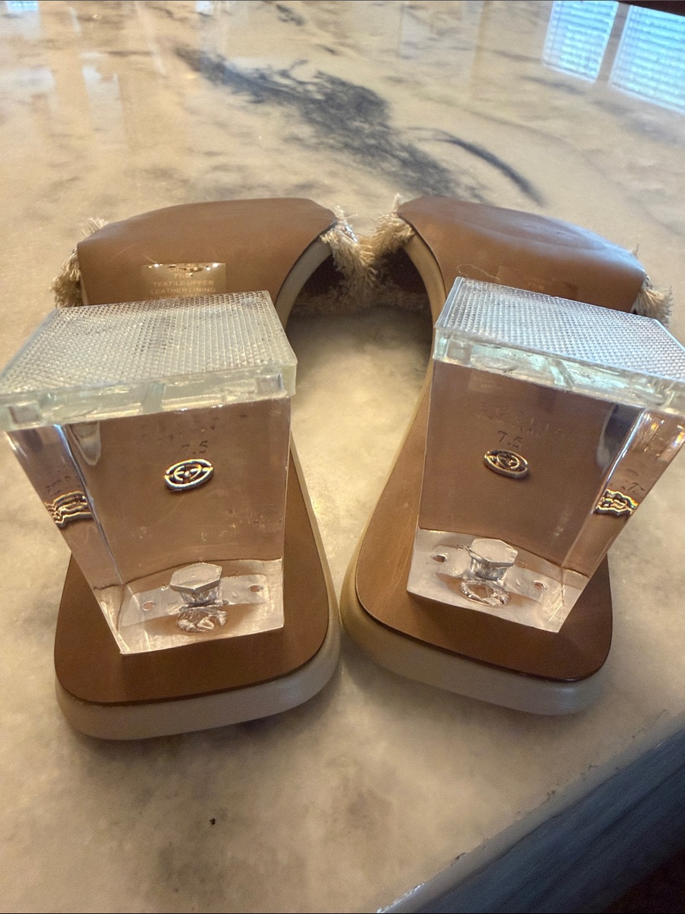 CECELIA NEW YORK Beige Embellished Fringe CINDER Slide Mules 7.5 - Picture 9 of 12